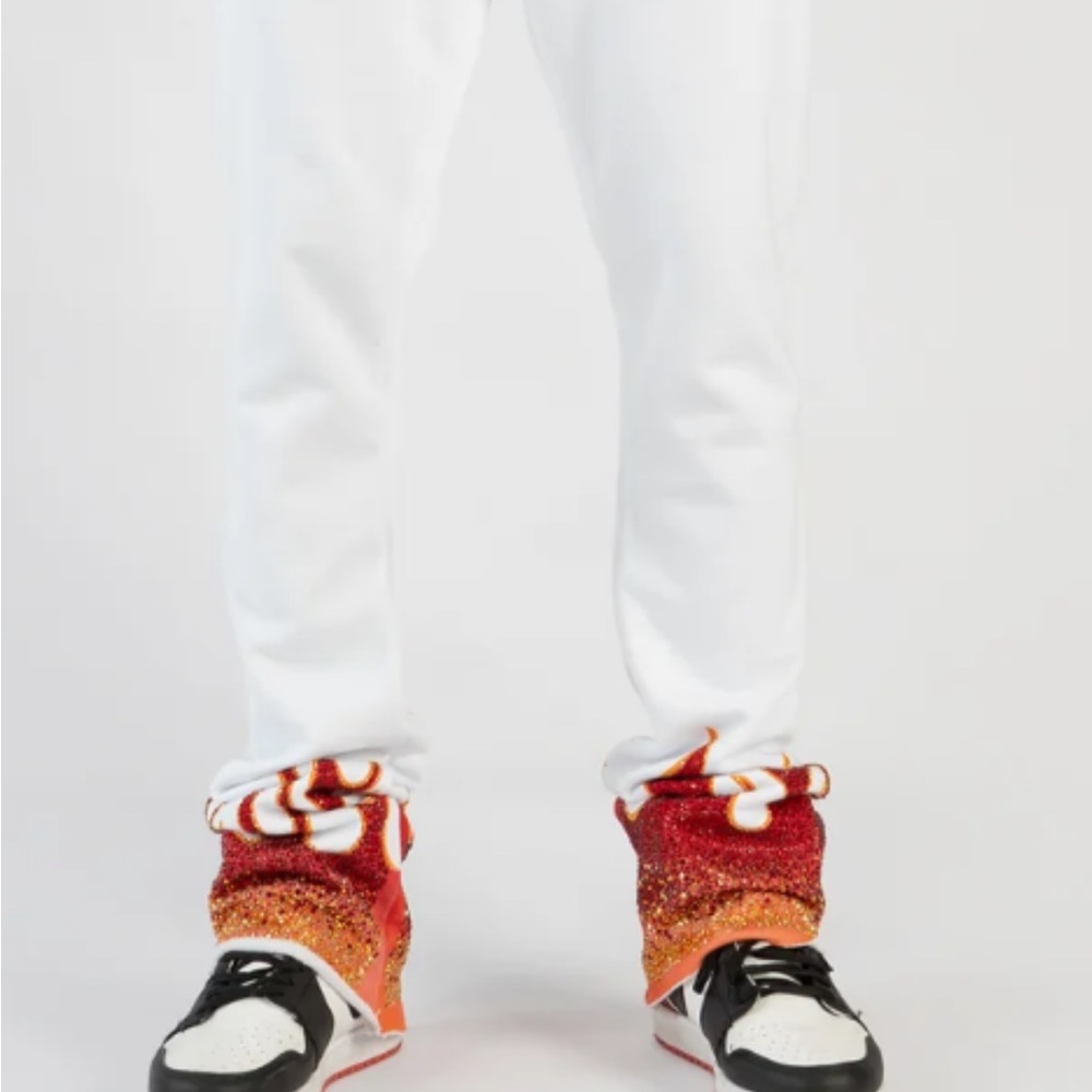 Men’s left point joggers with fiery bling